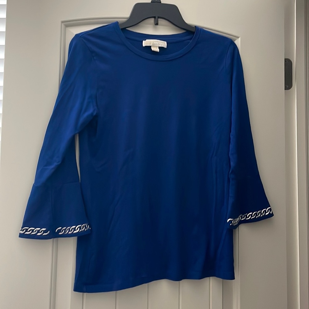 Michael kors bright blue 3/4 sleeve top Size M